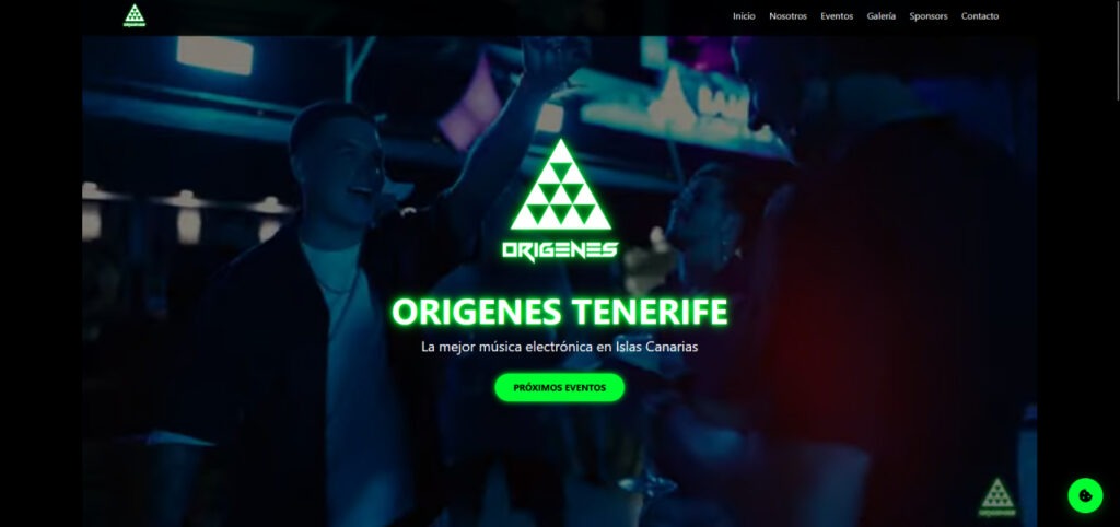 Diseño Web a medida para Orígenes Tenerife - La mejor música electrónica