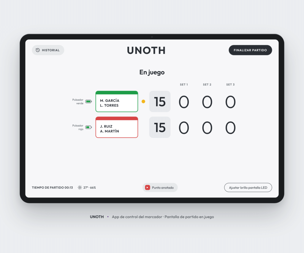 UNOTH App Pádel